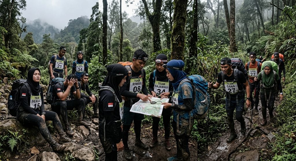 Ilustrasi : Mahasiswa Pencinta Alam sedang berlomba